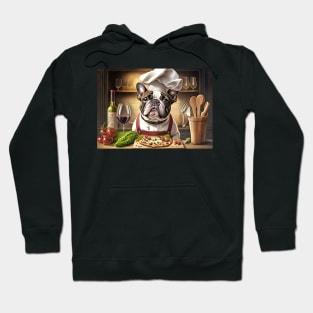 French Bulldog Pizza Chef Greeting Card Hoodie